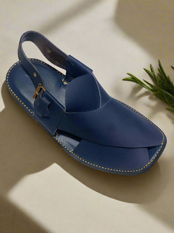 Blue Upper Touch Peshawari Chappal